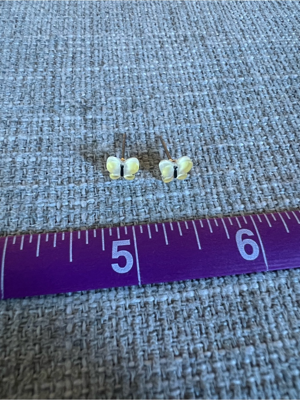 Source Unknown Pale Yellow Butterfly Stud Earrings - Womens Jewelry